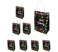 8 Piezas Neón Brillante Bolsa Regalo, 15 x 21cm Bolsas de Regalo de Neón para Fiestas, Bolsas de Papel de Colores Fluorescentes, Bolsas de Regalo Fluorescentes para La Decoración de Cumpleaños