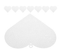 8 Piezas Panel de Malla de Plástico en Forma de Corazón | Blanco, Orificios Visibles y Bordes Suaves, para Talleres, Enseñanza y Adornos Colgantes