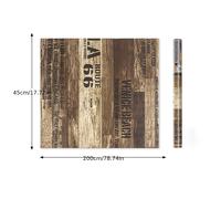 8 piezas, papel tapiz autoadhesivo de 200 cm x con veta de madera retro - Decoración de pared removible para de hombres/bar/cocina