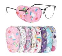 8 Piezas Parche Ojo para Niños Máscaras para los Ojos Coloridas para Niños Eye Patches Izquierdo y Derecho Adecuadas Parches Oculares Niños Niñas Gafas
