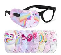 8 Piezas Parches Ojos Niños Niñas,Unicornio Sirena Animados Reutilizables Parches para Gafas Parches de Ojos para Ambliopía Estrabismo ojo Vago Terapia Visual Oclusión Ocular