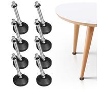 8 Piezas Patas para Muebles M10 x 100MM, Ø 50 mm, Metal Patas Regulables, Patas Regulables para Muebles, Mueble con Inclinación Máxima 20 °, para Patas de Mesa, Patas de Silla, Patas de Muebles