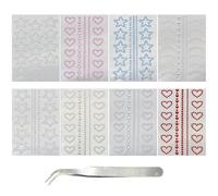 8 Piezas Pegatinas De Diamantes De Imitación De 8 Piezas Y 1 Pieza De Albóndigas, Cara De Cara -Up -Up Sticker En La Cara, Calcomanías Decorativas Creativas