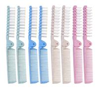 8 Piezas Peine Plegable de Doble Cabezal para Cabello, Plástico, | Antiestático, Púas de Variada Densidad, Masaje del Cuero Cabelludo, Viaje, Hotel, Tocador Color Aleatorio