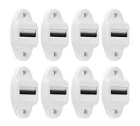 8 Piezas Persiana Guía de Correa para Persianas Enrollables con Junta de Cepillo, para Correas de Hasta 24 mm de Ancho, Espaciado de Orificios de 45 mm, Pasacintas Persiana Guía Color Blanco