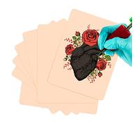 8 Piezas Piel Sintetica Tatuaje Silicona Piel de Tatuaje de Doble Cara Para el Kit de Tatuajes Práctica Tatuaje Tattoo Piel La Piel Sintética Profesional es Adecuada Para Práctica | 18.8 X14.2 cm