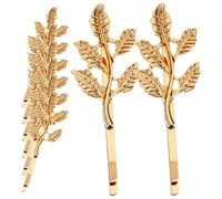 8 Piezas Pinza Lateral Pelo Forma de Hoja, Aleación Dorada | Ligera y Decorativa, Cómoda de Llevar, para Boda y Cita, Estilo Sencillo para Novias y Adolescentes