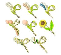 8 Piezas Pinzas Para El Cabello De Flores, Pinzas Para El Cabello De Flores De Hibisco, Pinzas Para El Cabello De Flores Hawaianas, Pinzas Para El Cabello Decorativas Florales