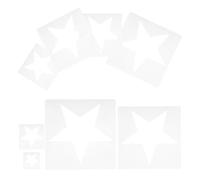 8 Piezas Plantillas de Estrellas para Pintar, Plástico Blanco | Plantillas Reutilizables para Manualidades, Corte Calado Uniforme, Adecuado para Docentes y Creadores