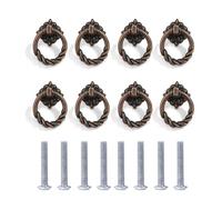 8 Piezas Pomos Vintage Puerta, Manijas de Gabinete Tiradores Cajones Tiradores Muebles, Aleación Tirador Puerta con Tornillos, Tirador de Manija Anillo para Puertas Armarios Cajones Cómodas Cocina