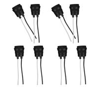 8 Piezas Portalámparas E27 Negro con Cable, para Jardín Exterior | Construcción Flexible de Pvcl y Metal, Casquillo de Rosca, Uso Exterior, Montaje Seguro, Color Negro