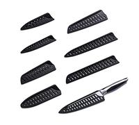 8 Piezas Protectora para Cuchillos Cubierta Funda Cuchillos Cocina Protectora de Cuchillo Juego de Cuchillos Flocados, Protector de Cuchilla de Plástico Protector de Hoja para Cuchillos, Negro
