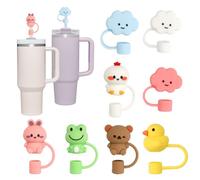 8 Piezas Prueba de Polvo Tapas de Pajitas de Silicona, Tapón de Pajita De Silicona de 10 mm, Stanley Cup Accesorios Pajita Cubierta, Cubierta De Paja, Cubierta Protectora de Pajitas Portátil para Cup