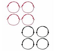 8 Piezas Pulsera de algodón Encerado para Hombre, Pulsera de Cuero Regalo para Mujer, Ajustable 16-30 cm, Pulseras de Amistad Hechas a Mano, 4 Rojas & 4 Negras, joyería Unisex para Diario & Fiestas