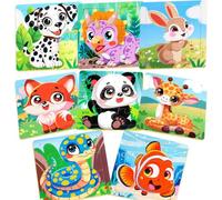8 Piezas Puzzle Madera para Niños, Juguetes Educativos Montessori Puzzles Animales Infantil Preescolar de Aprendizaje Regalos para Niños Niñas Cumpleaños Navidad Mayores de 2 3 años