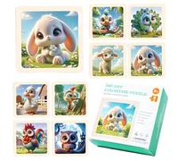 8 Piezas Puzzles Infantiles Puzzle de Madera para Niños Puzles Niños 3 Años Puzzles de Madera para Niños de 3 4 5 6 Años,Juguetes Preescolares,Regalos para Niños y Niñas (Animal)