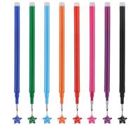 8 Piezas Recambio Tinta Borrables Colores, Minas de Repuestode para Legami, 8 Colores Recambio de Bolígrafo de Gel Borrable de Colores Punta de 0,7 mm, 13 cm de Altura, Tinta Sensible a laTemperatura