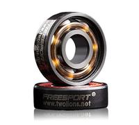 8 Piezas Rodamientos de Skate - Rodamientos de Bolas de Cerámica para Longboard / Roller Skate / Skateboard, 608 RS ABEC 9 Ceramic Skate Bearings, 8mm x 22mm x 7mm (Negra)