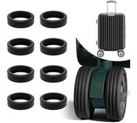 8 Piezas Rueda Equipaje, Protectores de Ruedas para Maleta, Fundas de Ruedas de Silicona para la mayoría de Equipaje, Reduce el Ruido de la Cubierta de Las Ruedas Maleta (Black), Negro