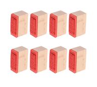 8 Piezas Sello Vintage de Madera y Goma Caracteres Chinos