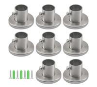 (8 piezas) Soporte de tubo de montaje en pared de 22 mm, soporte de brida de varilla de acero inoxidable 304, soporte de extremo de poste, casquillo de soporte de extremo para armario, guardarropa