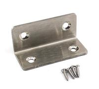 (8 piezas) Soportes de esquina de conector de ángulo de acero inoxidable en forma de L Soportes para estantería de madera 60x25x25mm