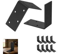 8 Piezas Soportes de Esquina para Madera, Escuadras Metalicas, Soporte Angulos Metalicos, Soporte de Esquina ángulo para Unión de Madera, Fijación Reparación de Conectores, 76 x 76 x 38 mm