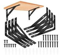 8 Piezas Soportes para Estantes de Pared, Escuadra para Estanterías, Soportes Estantes Triangulares de 90 Grados Angular de Montaje en Pared Pesados para Cocina Libros Estante