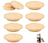 8 Piezas Tapa de Madera para Copa de Postre, Tapa Copas, de Wood para Copas de Vino, Copa de Vino Topper Madera, Adecuado para Accesorios de Fiesta, Bandejas de Aperitivos y Postres.