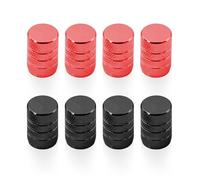 8 Piezas Tapas De Válvulas De Neumáticos De Automóvil Universales Antipolvo Con Anillos De Goma (Negro, Rojo)