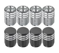 8 Piezas Tapas de Válvulas, Tapas de Válvulas Decorativas con Bandera Británica, Tapas de Núcleo de Válvulas de Neumáticos, Tapas de Polvo de Válvulas, Tapas de Válvulas de Metal