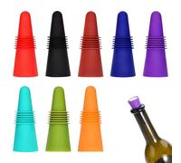 8 piezas Tapones para Vino de Silicona Alimentaria, Apón Universal para Botella, Boquillas Reutilizables con Sellado Hermético Accesorios Prácticos para Conservación y Servicio