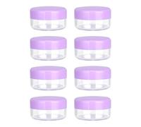 8 Piezas Tarros de Plástico, 10g Tarros Redondos Transparentes de Plástico a Prueba de Fugas de Boca Ancha con Tapas para Viaje Maquillaje Producto de Belleza Crema Facial Aceite Ungüento DIY