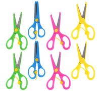 8 Piezas Tijeras Diy, Seguras y Ligeras, Punta Roma | Corte Decorativo para Tarjetas Navideñas y Álbumes, Acero Inoxidable, Plástico, Uso Escolar y Manualidades