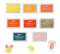 8 Piezas Tinta para Sellos Almohadillas de Tinta No Tóxico Lavable Tinta Sellos,Almohadillas de Tinta para Huellas para Manualidades,Niños de Dibujo,DIY Stamp,Pintura de Dedo(8 Colores)