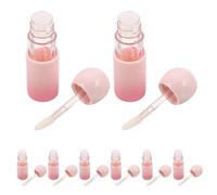 8 Piezas Tubo de Brillo Labial Vacío 4,5ml de Plástico Acrílico | Aplicador Varita, Cuerpo Transparente y Degradado Rosa, para Aceite Labial y Muestras en Casa