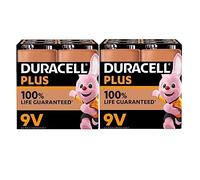 8 pilas Duracell 9 V Plus (2 blísteres de 4 baterías) 8 pilas (6LR61/MN1604)