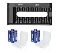 8 pilas recargables XTAR 4150 mWh 1,5 V AA con cargador de batería de litio AA de 1,5 V (8 paquetes de 4150 mWh AA + cargador LC8)
