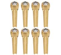 8 pines de puente de guitarra Yootones de latón macizo con cabeza de cristal compatibles con piezas de instrumentos musicales de guitarra acústica folclórica (blanco)