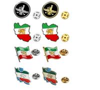 8 pines de solapa de la bandera de Persia de Irán antiguo a granel, diferentes estilos, metal, persa, león iraní, sol y corona, insignia de recuerdo para viajeros, regalos, one size, Metal
