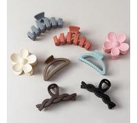 8 pinzas de pelo para mujer, pinzas de flores para cabello grueso, accesorios antideslizantes para el cabello con múltiples estilos, pinzas para el cabello de diferentes colores y paquete variado,