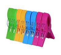 8 pinzas de toalla de playa grandes para tumbonas y tumbonas, pinzas XXL de plástico, 8 piezas, 4 colores