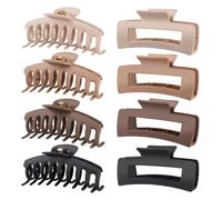 8 pinzas para el pelo para mujer, pinzas grandes de 4.3 pulgadas, pinzas para el pelo fino y grueso, pinzas grandes de plátano mate