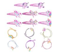 8 Pinzas Para El Pelo Para Niñas, 6 Piezas De Gomas Para El Pelo Para Niñas, Accesorios Para El Pelo De Pony Arcoíris, Accesorios Para El Pelo De Pony Arcoíris