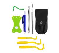 8 pinzas para garrapatas con estuche de piel, removedor de garrapatas portátil, removedor de piojos, juego de herramientas de acero inoxidable para eliminar garrapatas de mascotas, reutilizable,