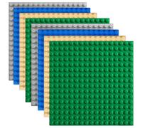 8 placas de construcción grandes compatibles con Duplo, placas base verde azul albaricoque gris, 25,5 x 25,5 cm, bloques de construcción, placas base con 16 × 16 botones, placa para juguetes