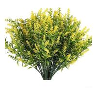 8 plantas artificiales para exteriores, flores de lavanda realistas para decoración de jardín y creación de ambiente acogedor (amarillo)