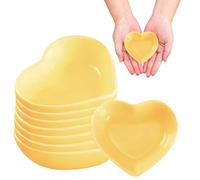 8 platos de cerámica con patrón de corazón para el día de San Valentín, platos laterales multiusos para servir en forma de corazón, cuencos de condimento para dulces y sushi para fiesta de cumpleaños