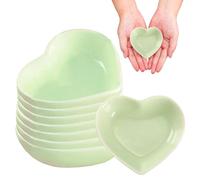 8 platos de cerámica con patrón de corazón para el día de San Valentín, platos laterales multiusos para servir en forma de corazón, cuencos de condimento para dulces y sushi para fiesta de cumpleaños