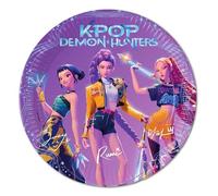 8 platos K-pop Demon Hunters de papel de 23 cm de diámetro, decoración de fiesta de cumpleaños, mesa, para niños